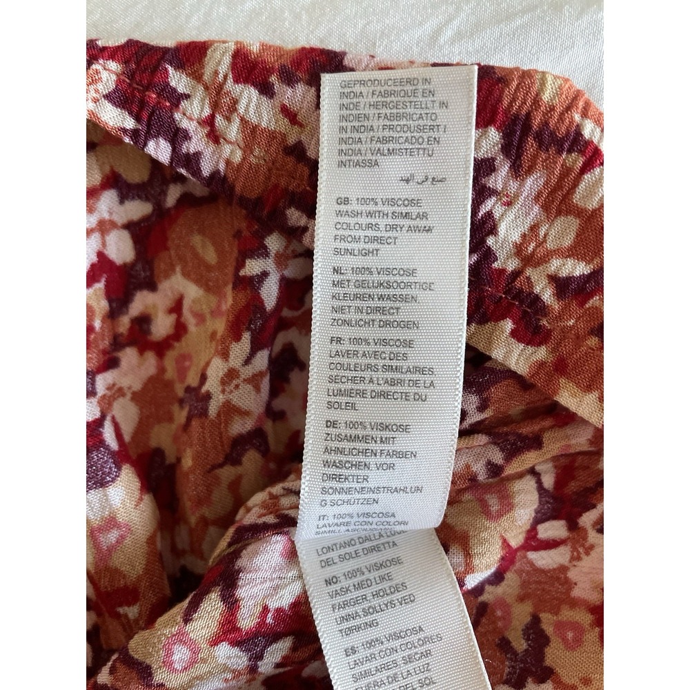 FatFace Ditsy Floral Smocked Mini Skirt 10 Boho Tiered Pull On Cottagecore Fall - Picture 7 of 8
